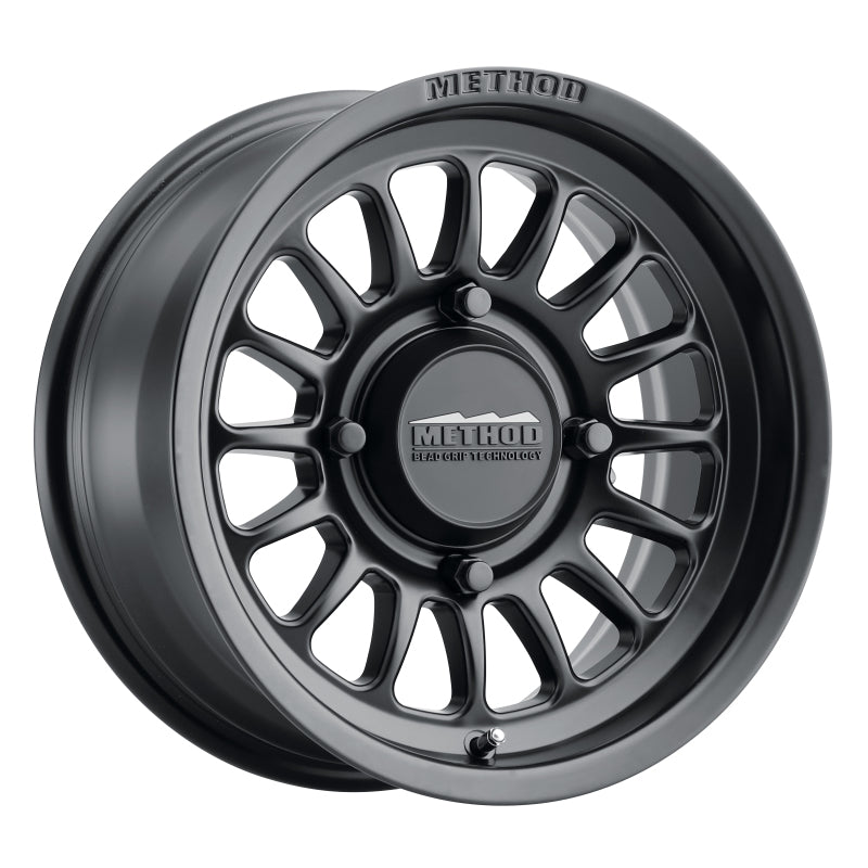 Method MR411 Bead Grip 15x7 / 4+3/13mm Offset / 4x136 / 106.25mm CB Matte Black Wheel