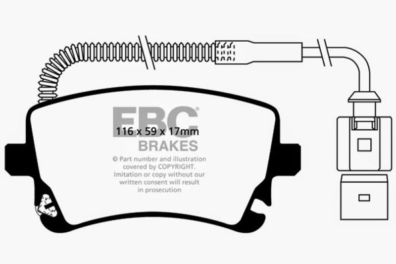 EBC 09-11 Audi A6 Quattro 3.0 Supercharged Yellowstuff Rear Brake Pads