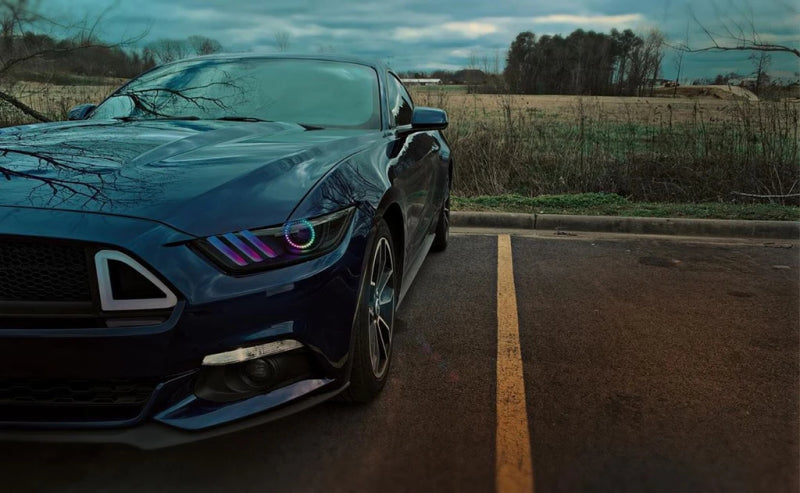 Oracle 15-17 Ford Mustang V6/GT/Shelby Dynamic DRL  w/ Halo Kit - ColorSHIFT - Dynamic