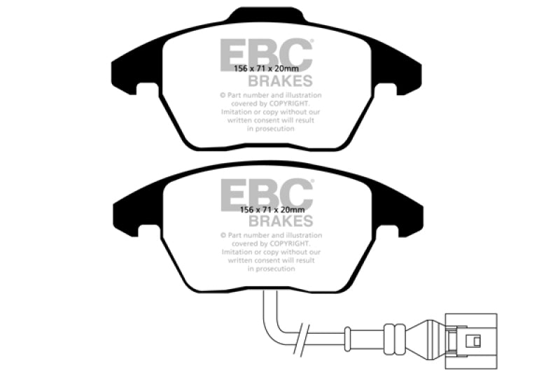 EBC 06-13 Audi A3 2.0 Turbo (Girling rear caliper) Ultimax2 Front Brake Pads